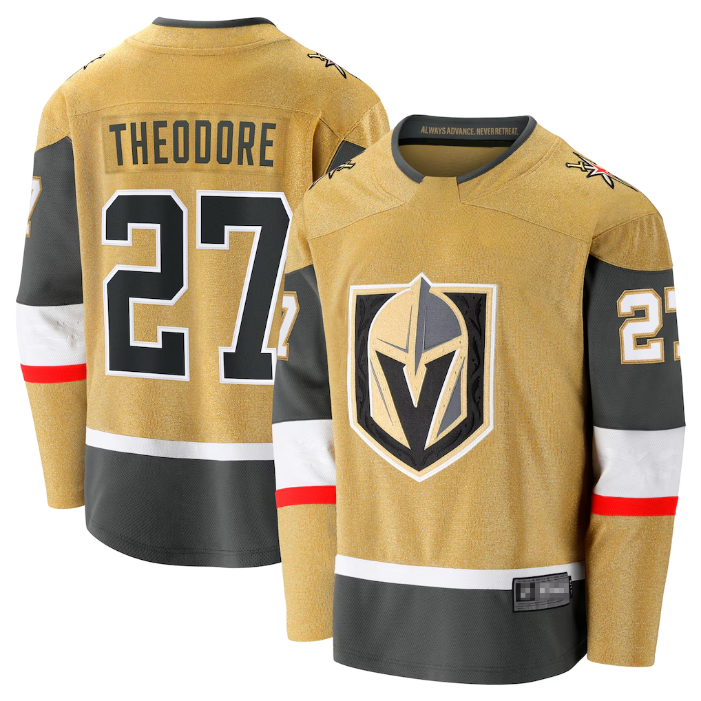 Choea V.Golden Knights #27 Shea Theodore Gold Home Breakaway Jerseys