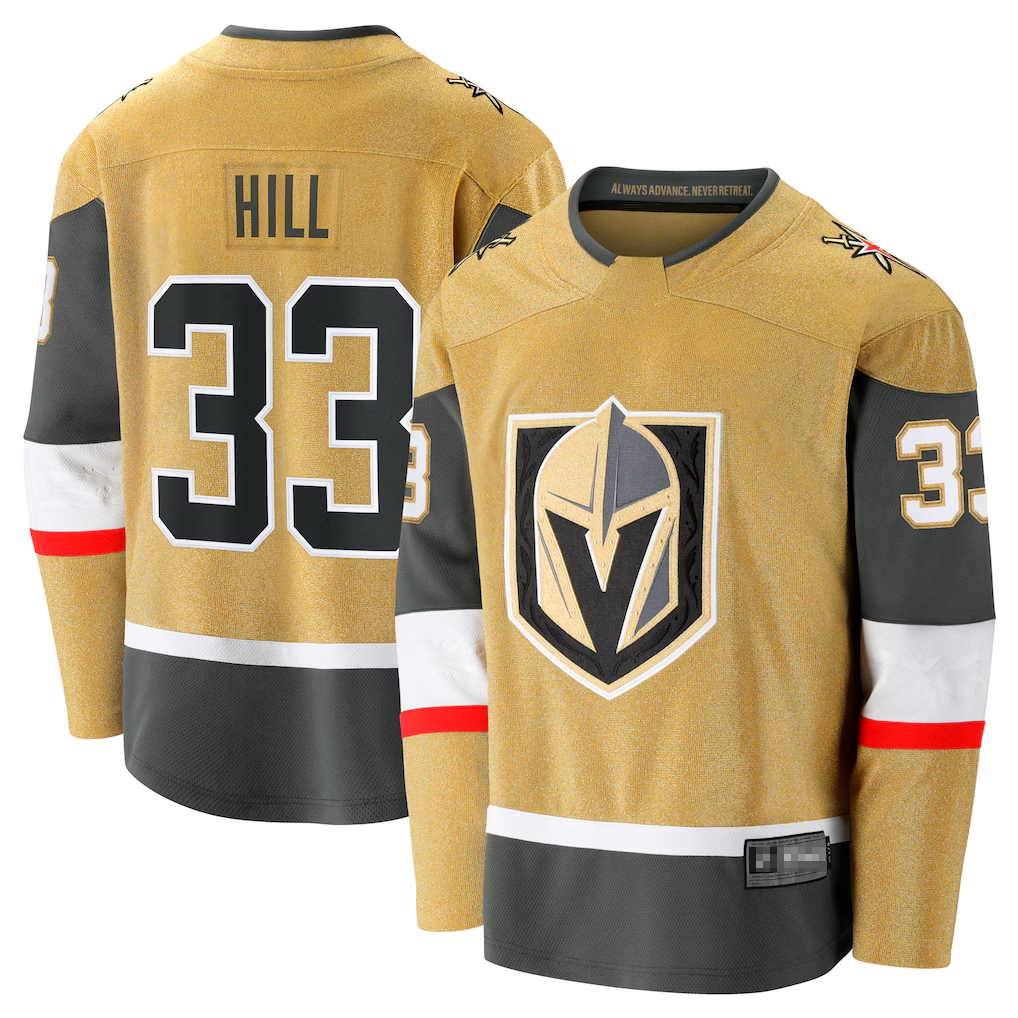 Choea V.Golden Knights #33 Adin Hill Gold Home Breakaway Jerseys