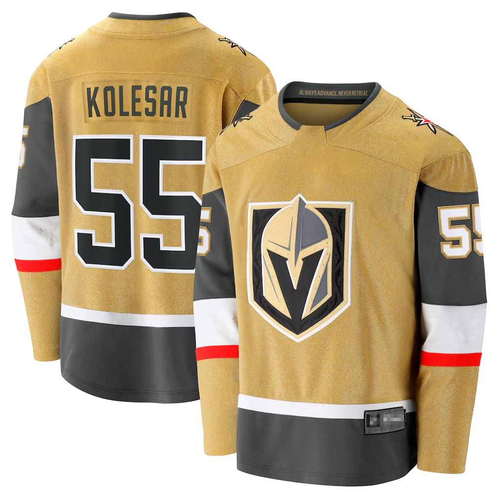Choea V.Golden Knights #55 Keegan Kolesar Gold Home Breakaway Jerseys