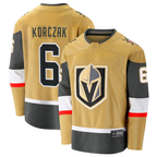 Choea V.Golden Knights #6 Kaedan Korczak Gold Home Breakaway Jerseys