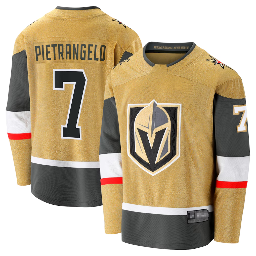 Choea V.Golden Knights #7 Alex Pietrangelo Gold Home Breakaway Jerseys