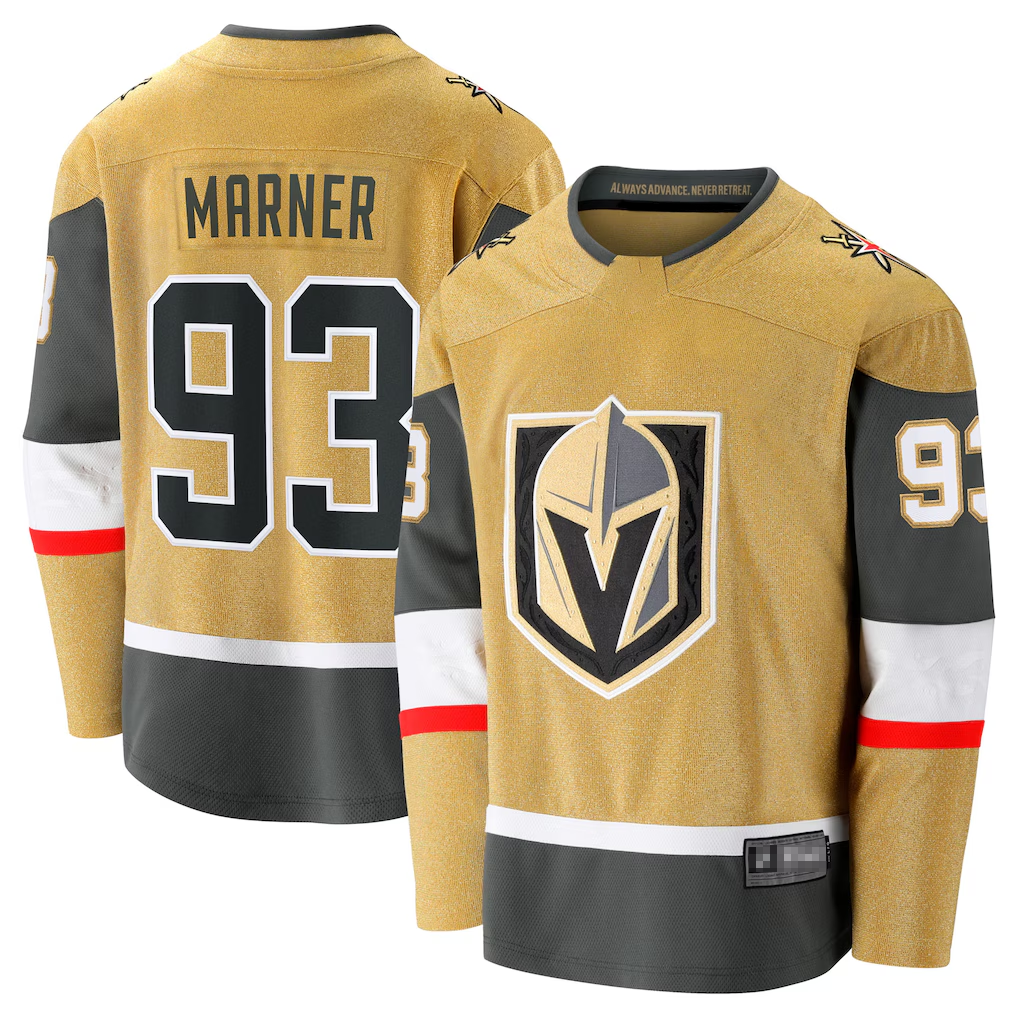 Choea V.Golden Knights #93 Mitch Marner Gold Home Breakaway Stitched Jerseys