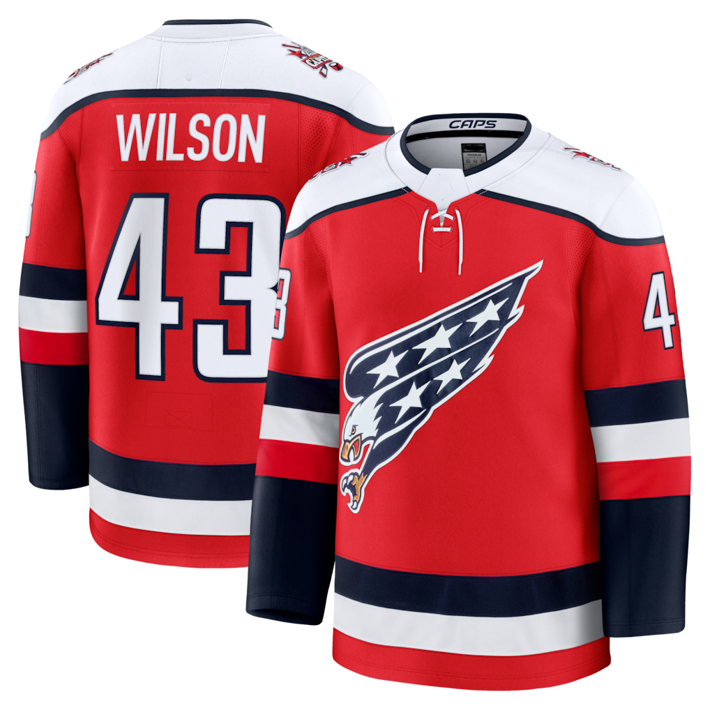 Choea W.Capitals #43 Tom Wilson Red Alternate Premium Player Jerseys