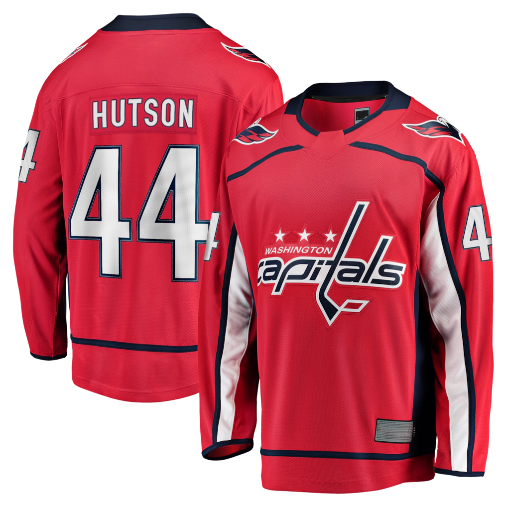 Choea W.Capitals #44 Cole Hutson Red Home Breakaway Jerseys