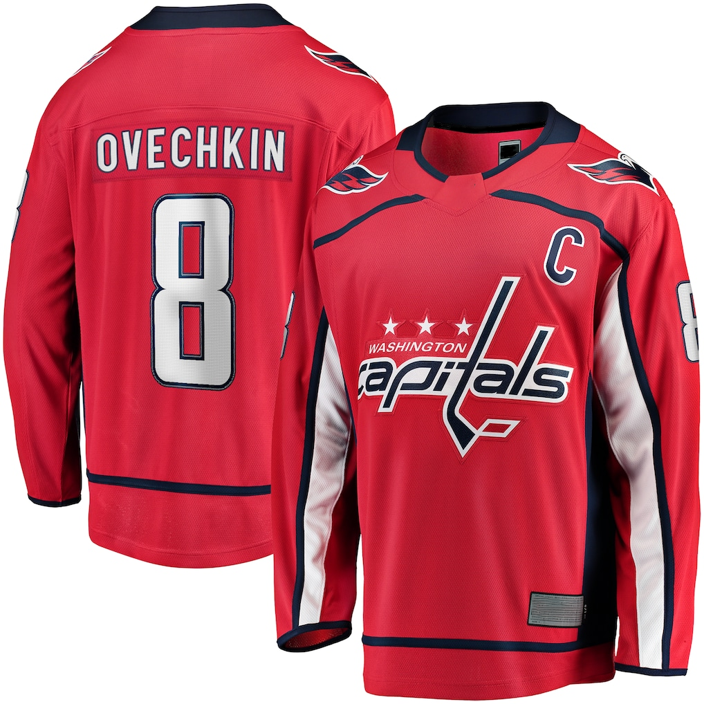 Choea W.Capitals #8 Alexander Ovechkin Red Captain Patch Home Breakaway Jerseys