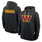 Choea W.Commanders Gray LOGO Performance Pullover Hoodies Game Blank Player Stitched Jerseys