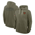 Choea W.Commanders Olive Salute to Service Pullover Hoodies Limited Home Blank Player Stitched Jerseys