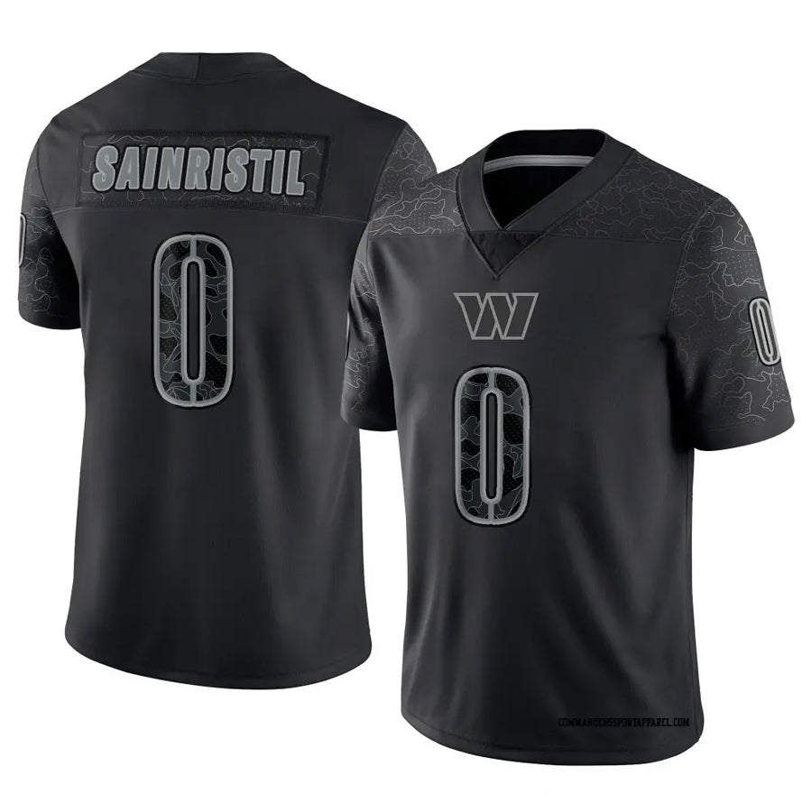 Choea W.Commanders #0 Mike Sainristil Player Black RFLCTV Limited Stitched Jerseys