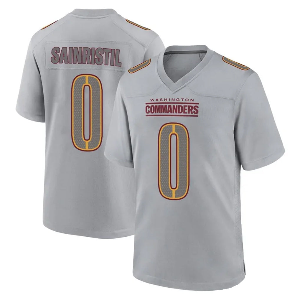 Choea W.Commanders #0 Mike Sainristil Player Gray Atmosphere Fashion Home Game Stitched Jerseys