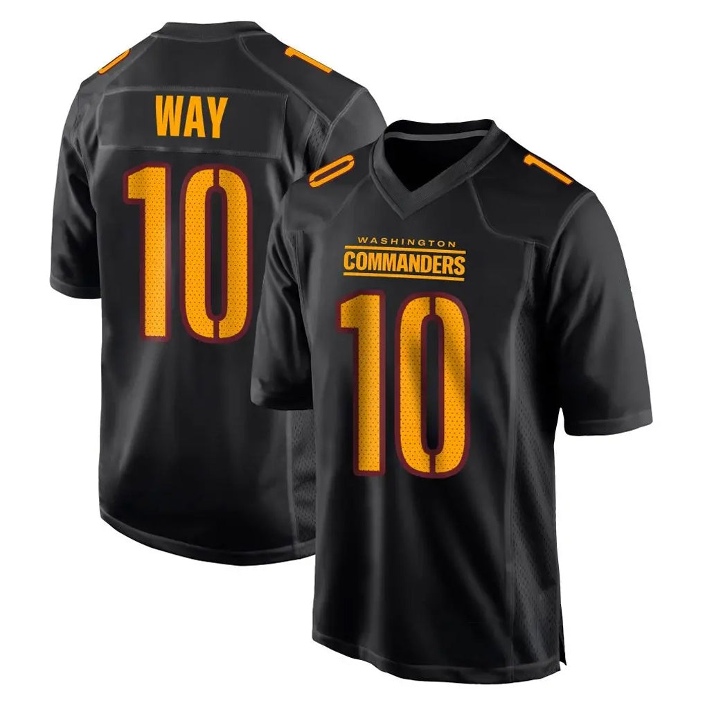 Choea W.Commanders #10 Tress Way Player Black Carbon Fashion Home Game Stitched Jerseys