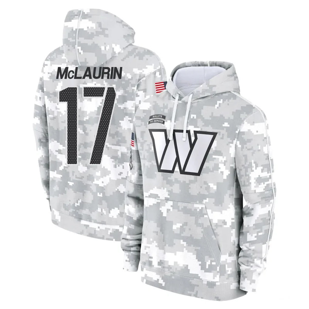 Choea W.Commanders #17 Terry Mclaurin Player Arctic Camo Limited Salute to Service Pullover Hoodies Game Stitched Jerseys
