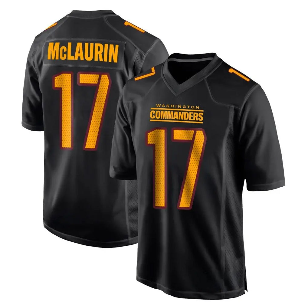 Choea W.Commanders #17 Terry Mclaurin Player Black Carbon Fashion Home Game Stitched Jerseys