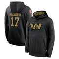 Choea W.Commanders #17 Terry Mclaurin Player Black Salute to Service Performance Pullover Hoodies Home Game Stitched Jerseys