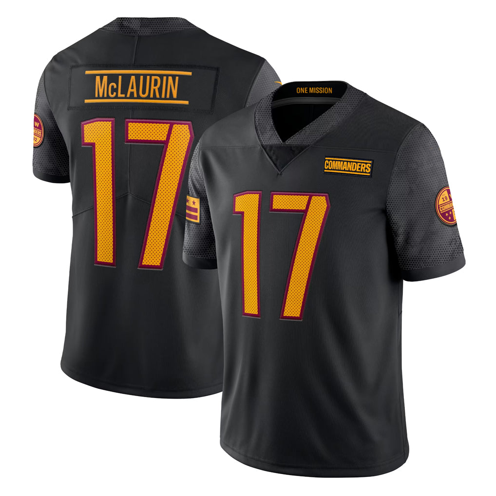 Choea W.Commanders #17 Terry Mclaurin Player Black Vapor Untouchable Home Game Stitched Jerseys