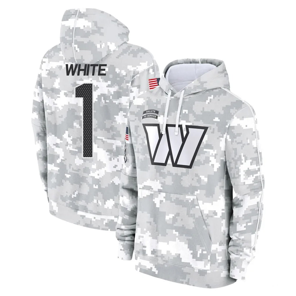 Choea W.Commanders #1 Rachaad White Player Arctic Camo Limited Salute to Service Pullover Hoodies Game Stitched Jerseys