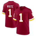 Choea W.Commanders #1 Rachaad White Player Burgundy Game Home Stitched Jerseys