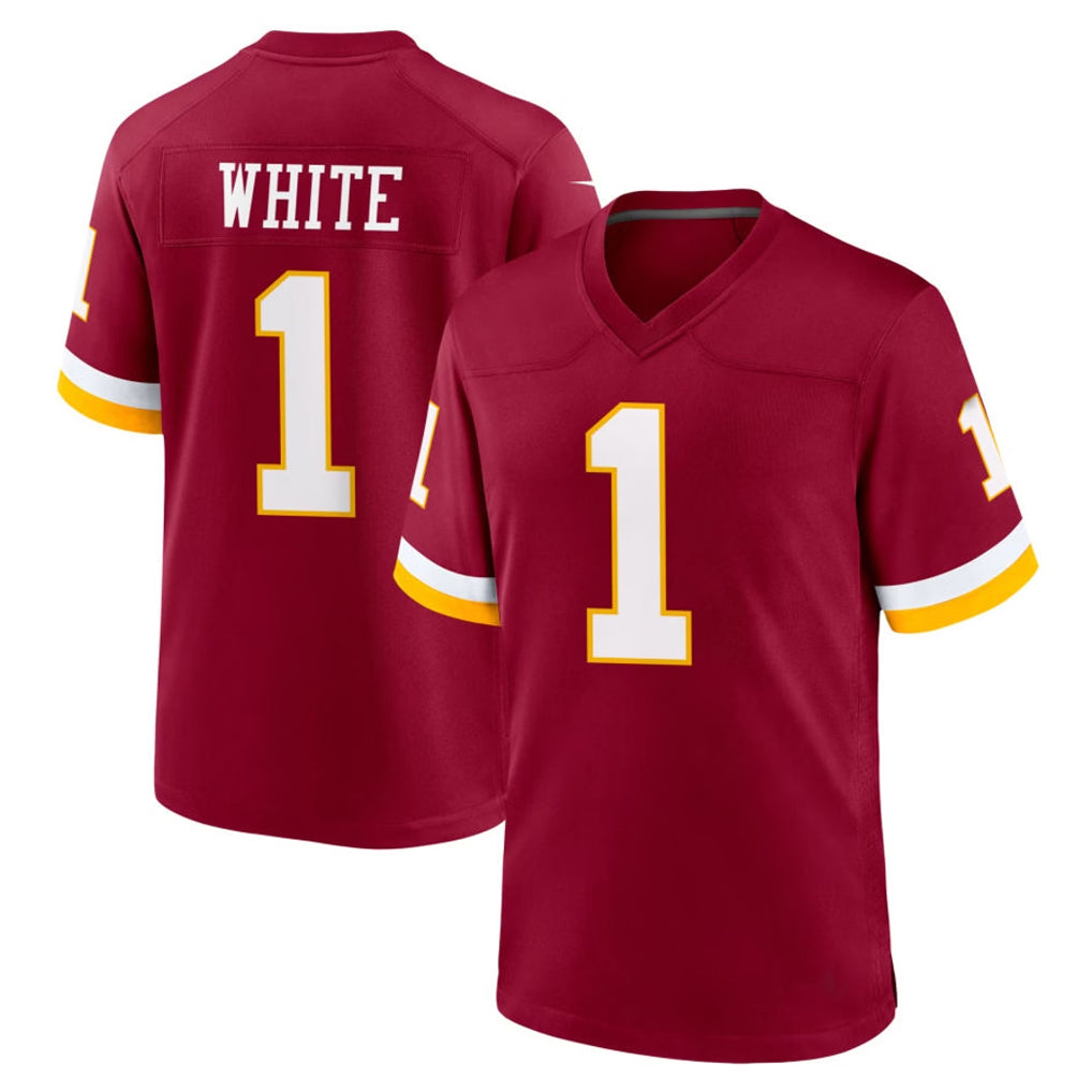 Choea W.Commanders #1 Rachaad White Player Burgundy Game Home Stitched Jerseys
