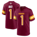Choea W.Commanders #1 Rachaad White Player Burgundy Home Game Stitched Jerseys