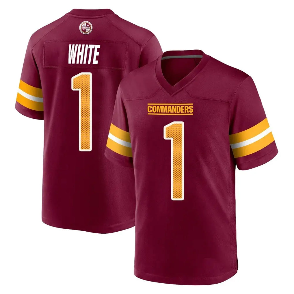 Choea W.Commanders #1 Rachaad White Player Burgundy Home Game Stitched Jerseys