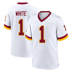 Choea W.Commanders #1 Rachaad White Player White Home Game Stitched Jerseys