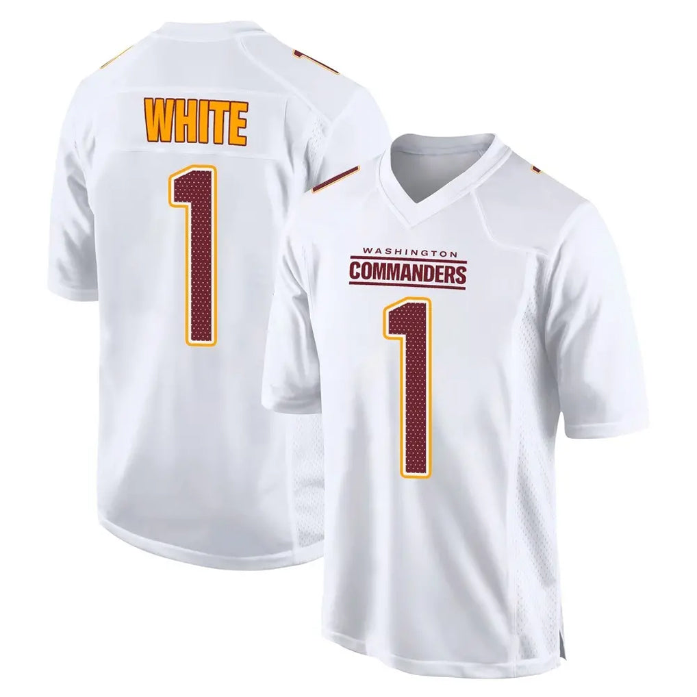 Choea W.Commanders #1 Rachaad White Player White Tundra Fashion Home Game Stitched Jerseys