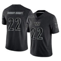 Choea W.Commanders #22 Jacory Croskey-Merritt Player Black Limited Reflective Home Game Stitched Jerseys