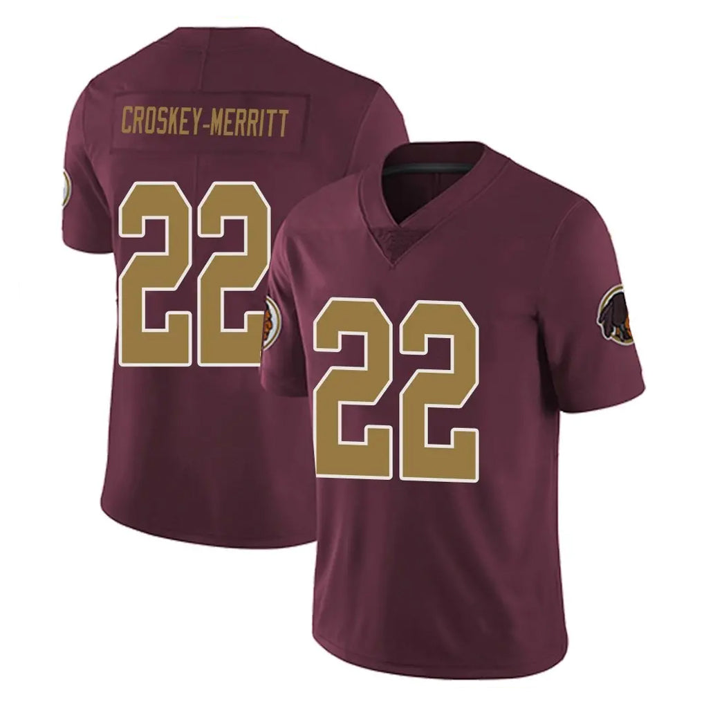 Choea W.Commanders #22 Jacory Croskey-Merritt Player Burgundy Alternate Vapor Untouchable Home Game Stitched Jerseys