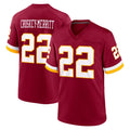 Choea W.Commanders #22 Jacory Croskey-Merritt Player Burgundy Game Home Stitched Jerseys