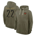 Choea W.Commanders #22 Jacory Croskey-Merritt Player Olive Salute to Service Pullover Hoodies Limited Home Stitched Jerseys