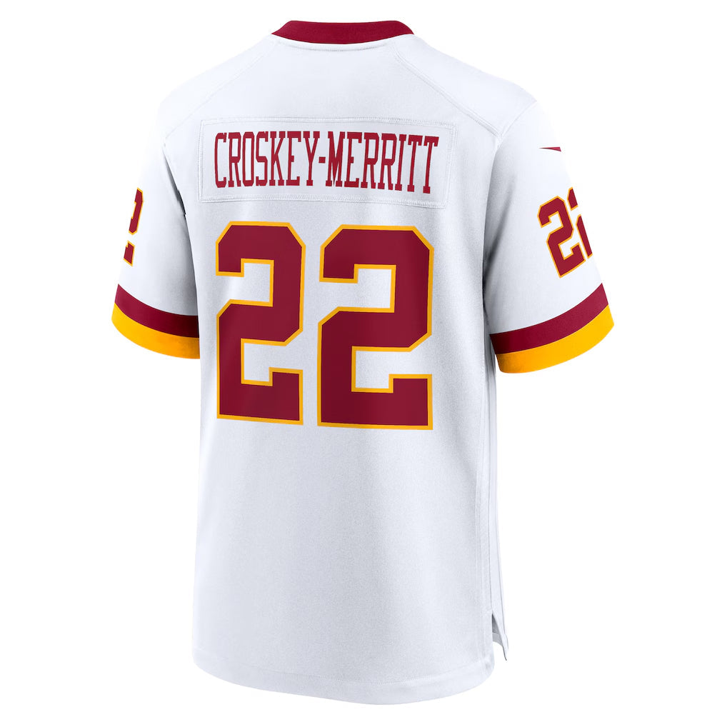 Choea W.Commanders #22 Jacory Croskey-Merritt Player White Home Game Stitched Jerseys