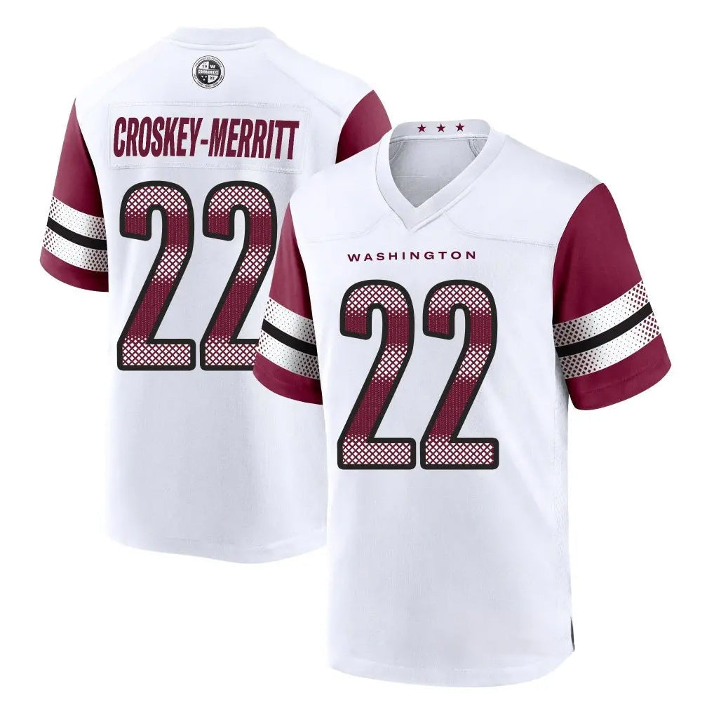 Choea W.Commanders #22 Jacory Croskey-Merritt Player White Limited Home Game Stitched Jerseys