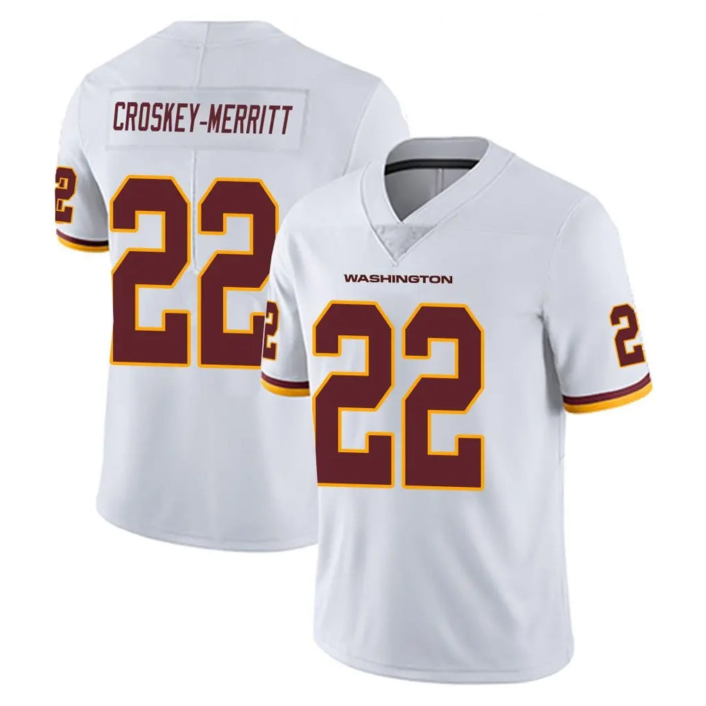 Choea W.Commanders #22 Jacory Croskey-Merritt Player White Limited Vapor Untouchable Home Game Stitched Jerseys