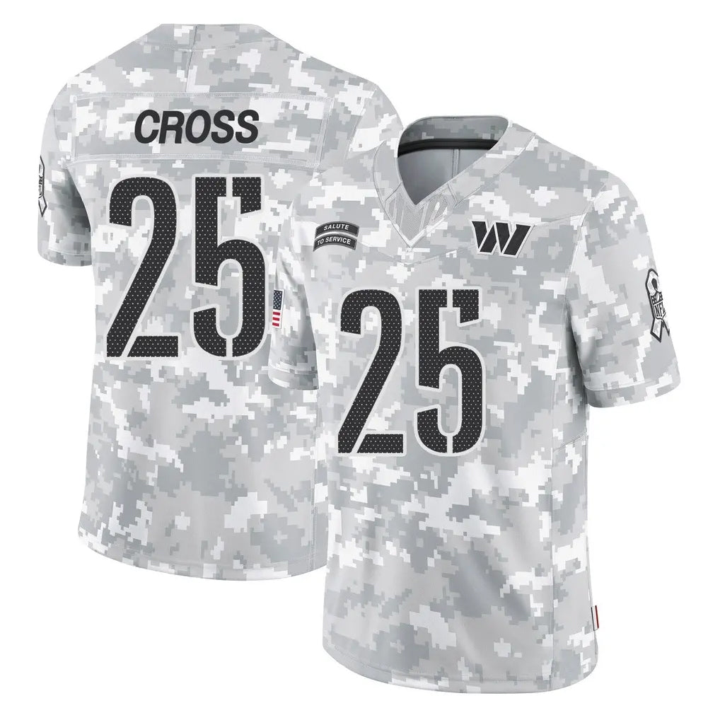 Choea W.Commanders #25 Nick Cross Player Arctic Camo Limited Salute To Service Home Game Stitched Jerseys