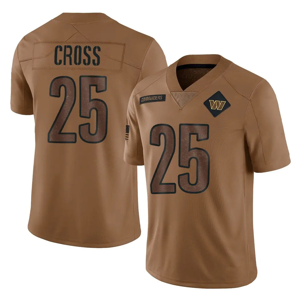 Choea W.Commanders #25 Nick Cross Player Brown Limited Salute To Service Home Game Stitched Jerseys