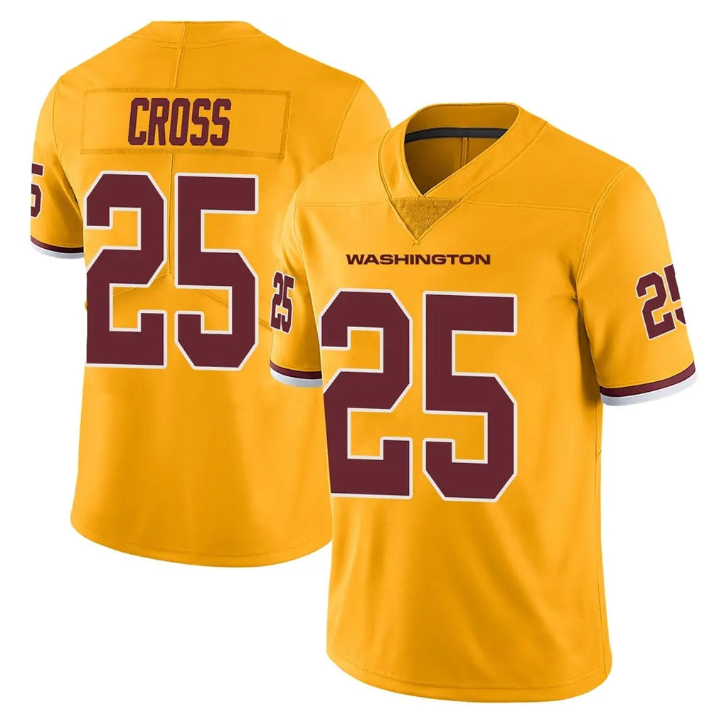 Choea W.Commanders #25 Nick Cross Player Gold Limited Color Rush Home Game Stitched Jerseys
