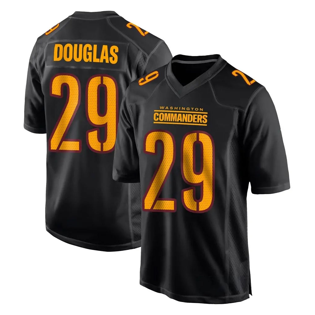 Choea W.Commanders #29 Rasul Douglas Player Black Carbon Fashion Home Game Stitched Jerseys