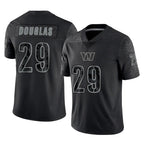 Choea W.Commanders #29 Rasul Douglas Player Black Limited Reflective Home Game Stitched Jerseys