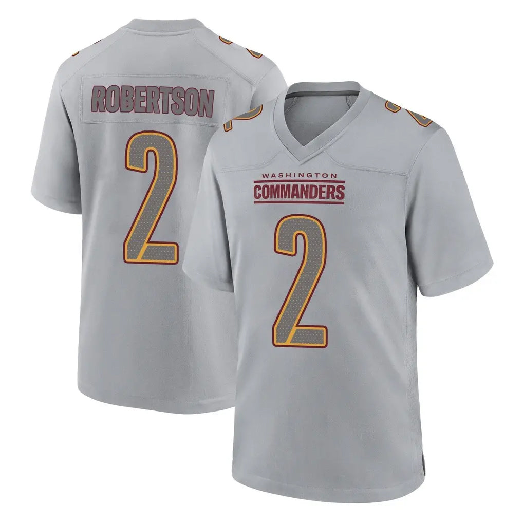 Choea W.Commanders #2 Amik Robertson Player Gray Atmosphere Fashion Home Game Stitched Jerseys