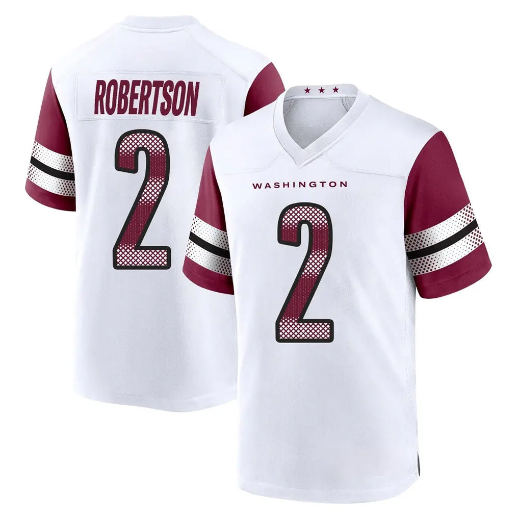 Choea W.Commanders #2 Amik Robertson Player White Game Home Stitched Jerseys