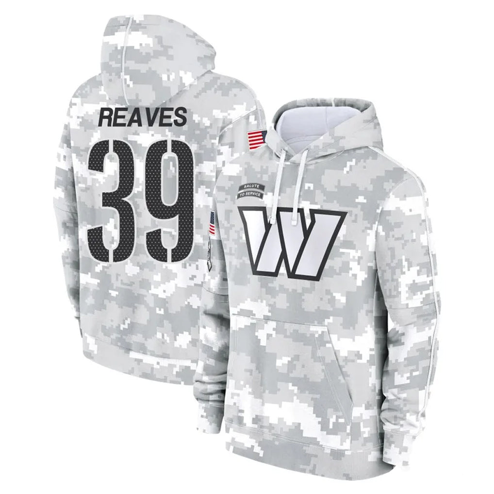 Choea W.Commanders #39 Jeremy Reaves Player Arctic Camo Limited Salute to Service Pullover Hoodies Game Stitched Jerseys