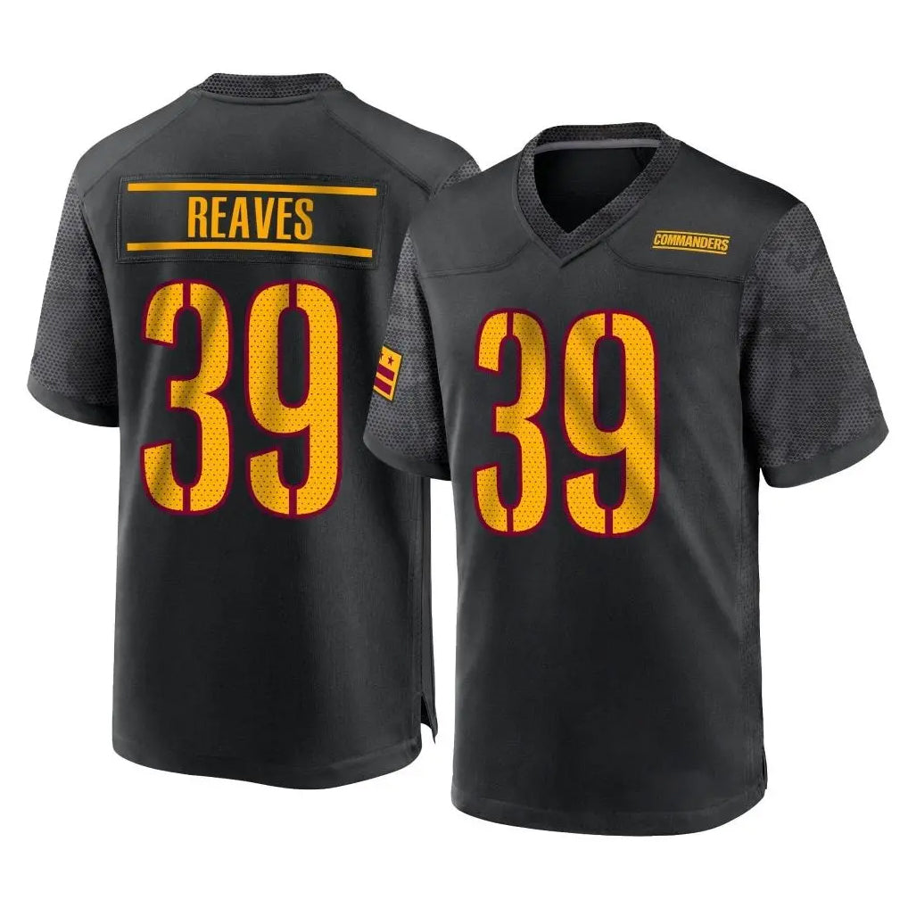 Choea W.Commanders #39 Jeremy Reaves Player Black Home Game Stitched Jerseys
