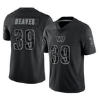 Choea W.Commanders #39 Jeremy Reaves Player Black Limited Reflective Home Game Stitched Jerseys