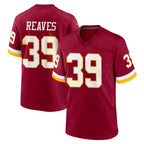 Choea W.Commanders #39 Jeremy Reaves Player Burgundy Game Home Stitched Jerseys