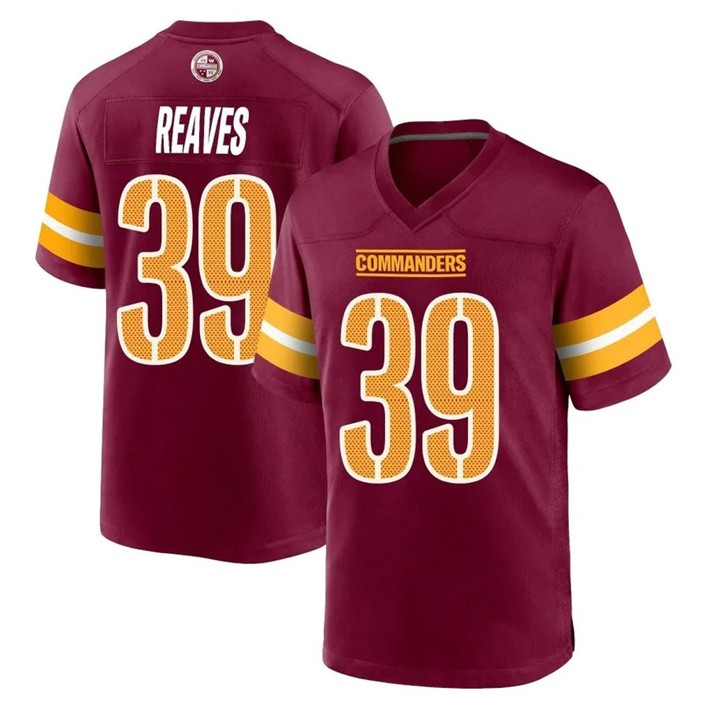 Choea W.Commanders #39 Jeremy Reaves Player Burgundy Home Game Stitched Jerseys