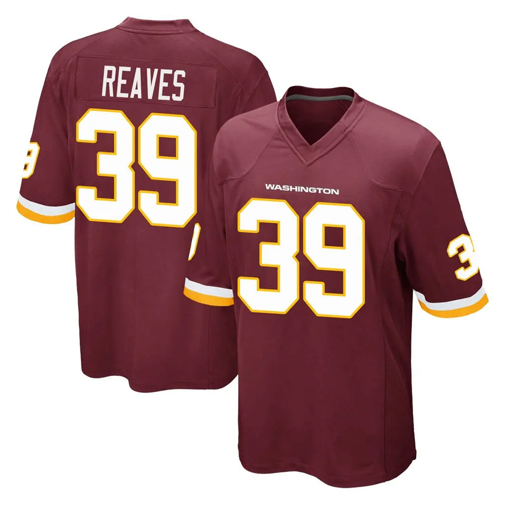 Choea W.Commanders #39 Jeremy Reaves Player Burgundy Team Color Home Game Stitched Jerseys