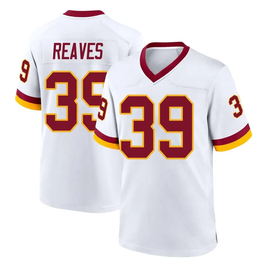 Choea W.Commanders #39 Jeremy Reaves Player White Home Game Stitched Jerseys