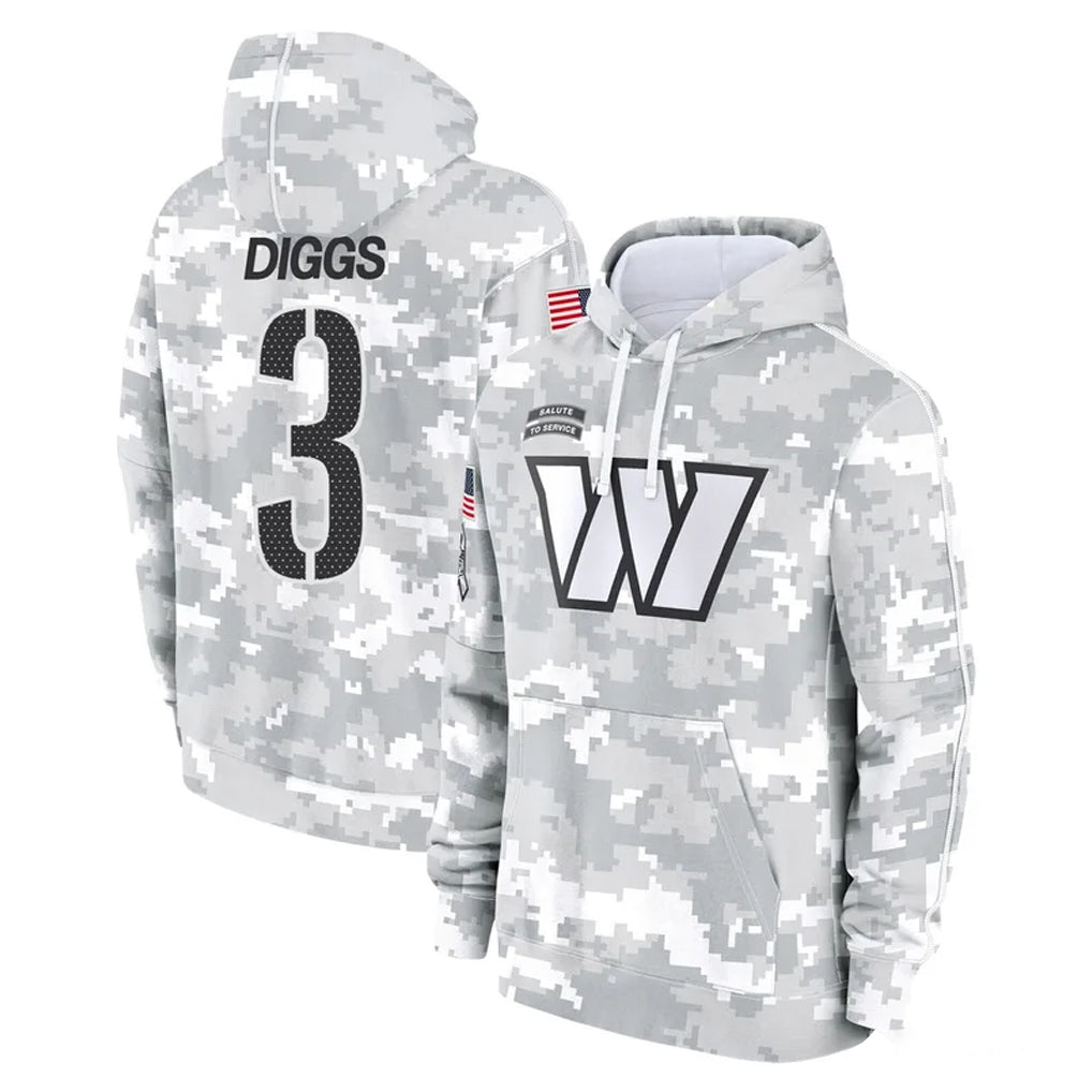 Choea W.Commanders #3 Stefon Diggs Player Arctic Camo Limited Salute to Service Pullover Hoodies Game Stitched Jerseys