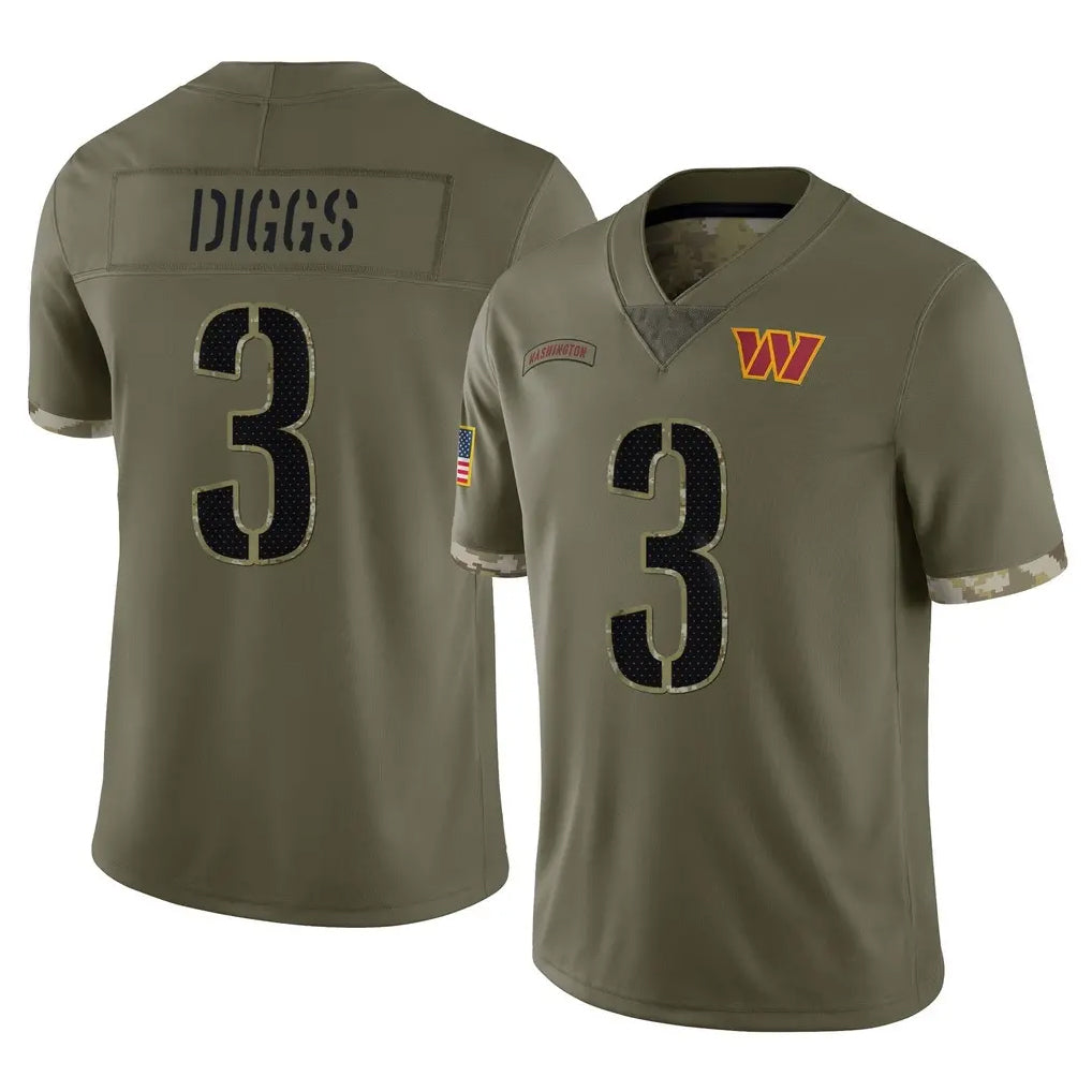 Choea W.Commanders #3 Stefon Diggs Player Olive Salute To Service Limited Home Game Stitched Jerseys