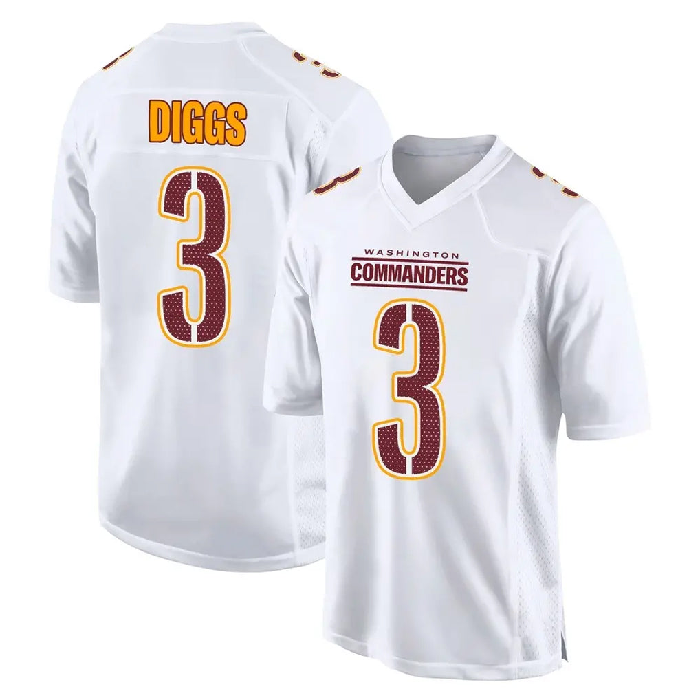Choea W.Commanders #3 Stefon Diggs Player White Tundra Fashion Home Game Stitched Jerseys