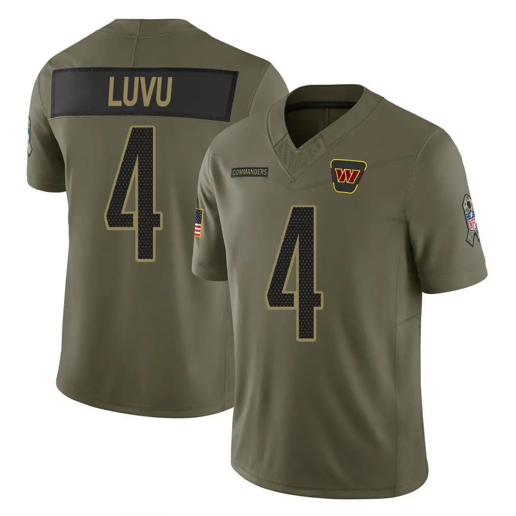 Choea W.Commanders #4 Frankie Luvu Player Olive 2025 Salute To Service Limited Home Game Stitched Jerseys